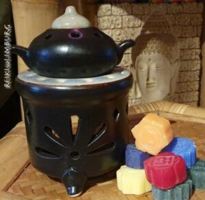 Chakra smelt kaarsen incl. aroma-brander