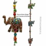 Decoratieve slinger houten Olifantjes
