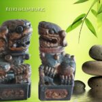Tempelleeuw (Foo-dog) antieke set van 2 stuks