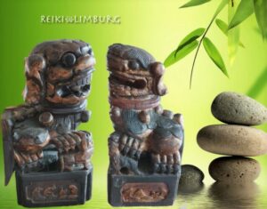 Tempelleeuw (Foo-dog) antieke set van 2 stuks