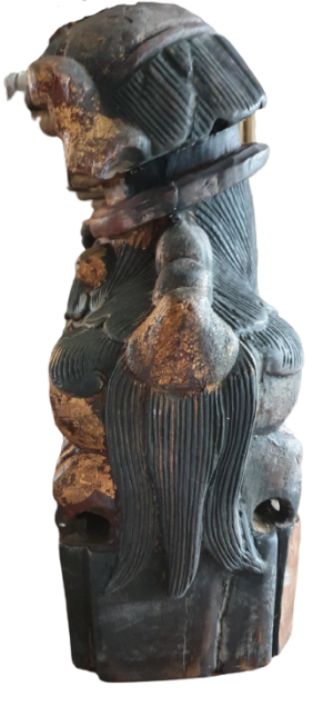 Tempelleeuw (Foo-dog) antieke set van 2 stuks - Afbeelding 8