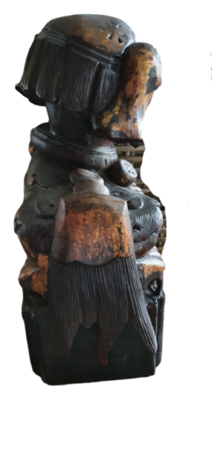 Tempelleeuw (Foo-dog) antieke set van 2 stuks - Afbeelding 4