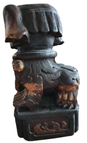 Tempelleeuw (Foo-dog) antieke set van 2 stuks - Afbeelding 3