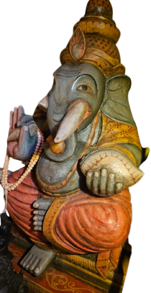 Ganesha beeld hout - Afbeelding 3