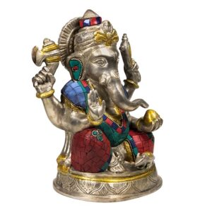 Ganesha beeld messing | Exclusieve uitvoering - Afbeelding 2