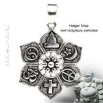 Hanger lotus met religieuze symbolen