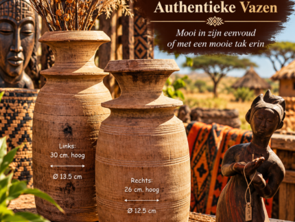 Unieke antieke houten vaas