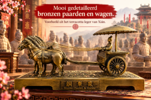 Terracotta strijder met paard en wagen