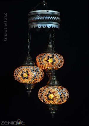 Oosterse hanglamp 3 bollen - Afbeelding 2