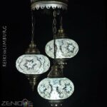 Oosterse hanglamp 3 bollen Wit
