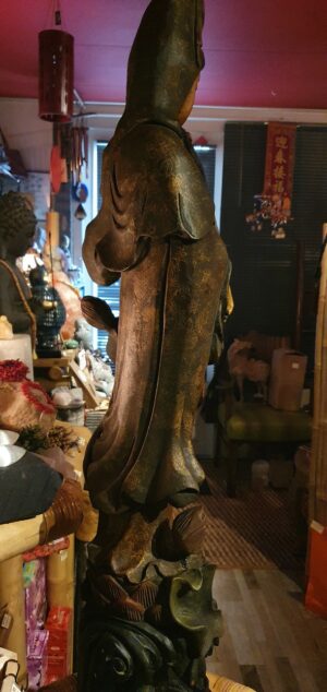 Kwan Yin | Houten antieke beelden - Afbeelding 8