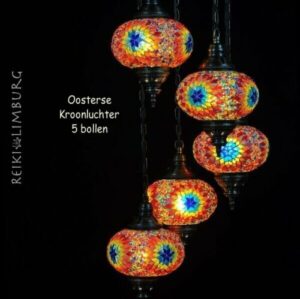 Oosterse hanglamp | Kroonluchter 5 bollen