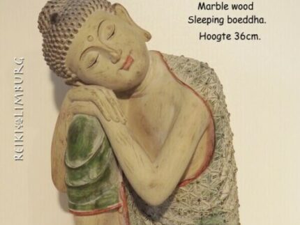 Japanse Marble wood sleeping boeddha.