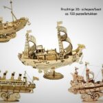 3D Houten Puzzels | Cruise Schip, Vissersboot, Zeilschip, Japans schip