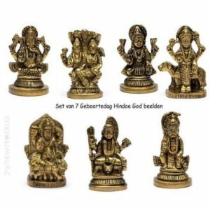 Set van de 7 Hindoe God beelden | uitvoering brons