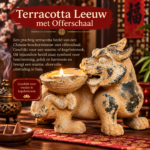 Terracotta leeuw | wierook en waxine houder