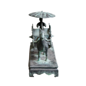 Bronzen Terracotta strijder met paard en wagen - Afbeelding 4