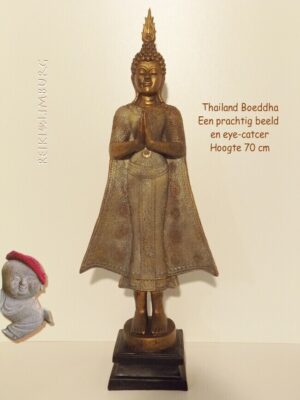Boeddha Thailand | Bronskleur...hoogte 70cm - 4.1 Kilo - Afbeelding 2