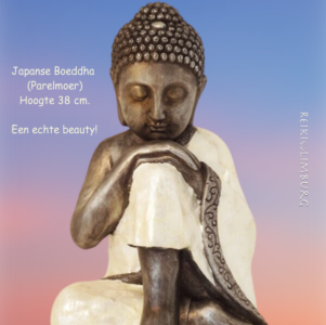 Japanse Thinking boeddha parelmoer | Hoogte 38cm.