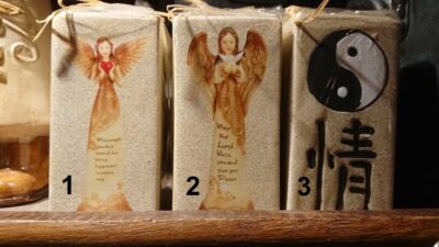 Gratis Waxinehouder Yin-Yang of Engelen. min besteding € 25, -