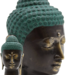 Boeddhahoofd messing/koper