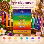 Spreuk-kaarsen Chakra NU 50% korting