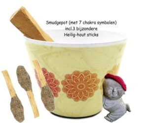 7- chakra smudge-bowl  | incl. Heilig Hout