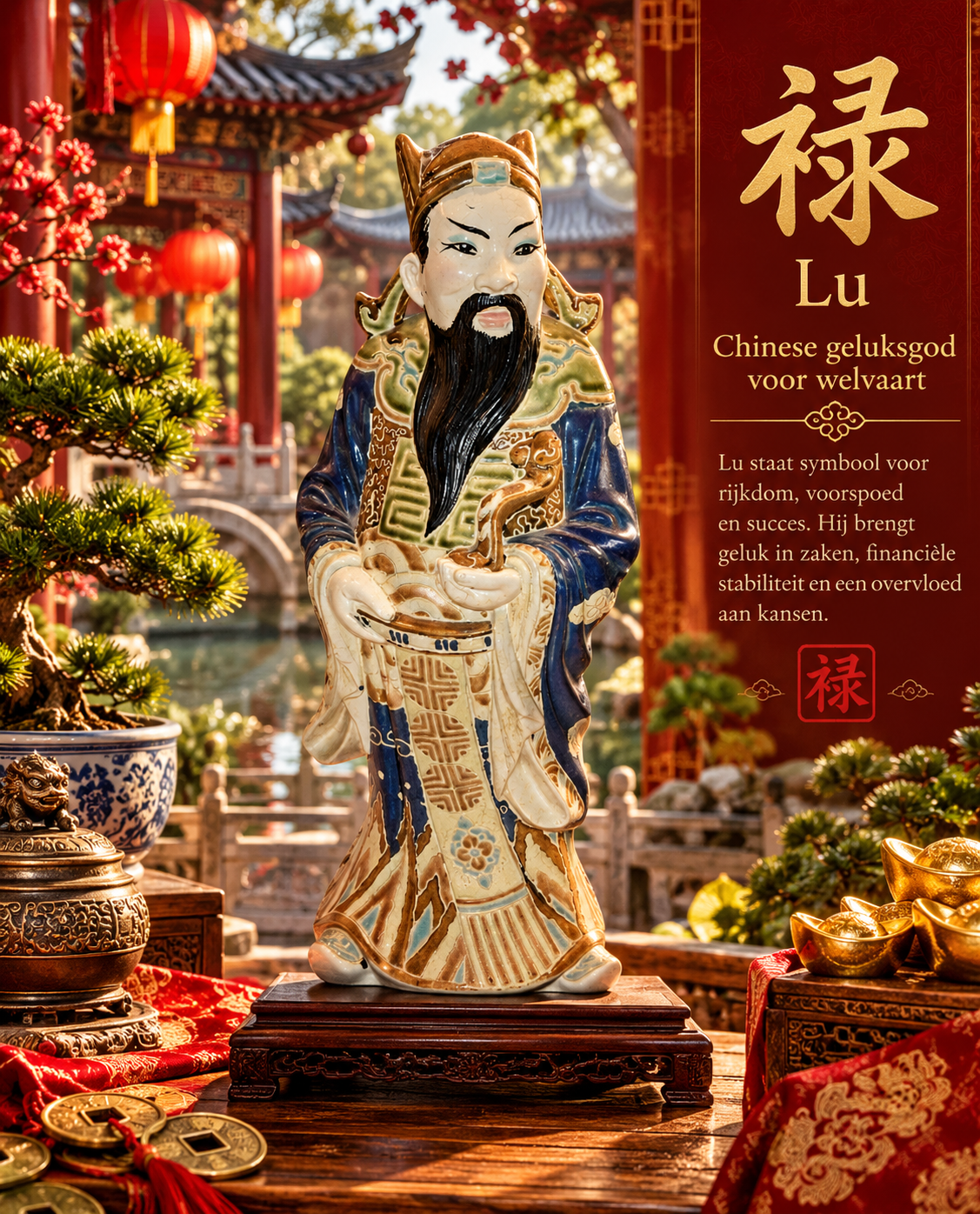 Lu Fu LU Shou Geluksgod - Afbeelding 1