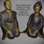 Bronzen Japanse beelden | Samoerai en Concubine