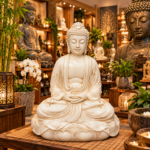 Amitabha Boeddha Wit 29cm.