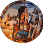 Indiaan & Wolven 'plexiglas dromenvanger'