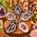 Agaat geode hangers met steen