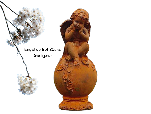 Engel op bol gietijzer Engel op Bol - Gietijzer - Afbeelding 1