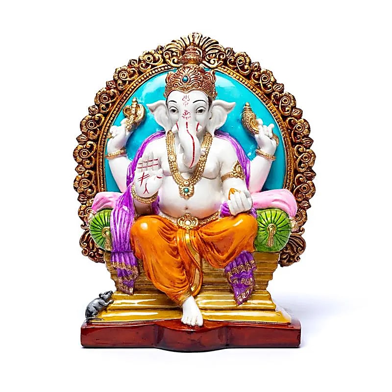 Ganesha op troon Ganesha beeld op troon - Afbeelding 1