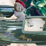 Bonsai-schaal groen geglazuurd