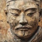 Prachtige Terracotta krijger op canvas