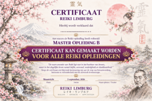 Reiki certificaat met grandmasters
