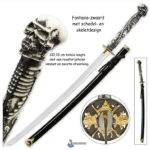 Fantasie-zwaard met schedel en skeletdesign